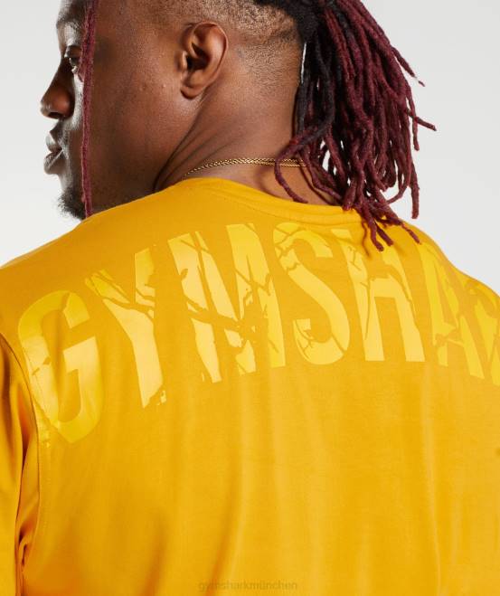 sonniges Gelb Kleidung Gymshark Männer Power-T-Shirt 04P8593