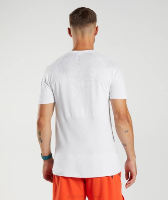 weiß/hellgrau Kleidung Gymshark Männer Apex nahtloses T-Shirt 04P8594