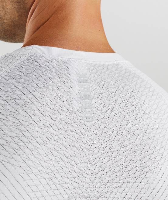 weiß/hellgrau Kleidung Gymshark Männer Apex nahtloses T-Shirt 04P8594