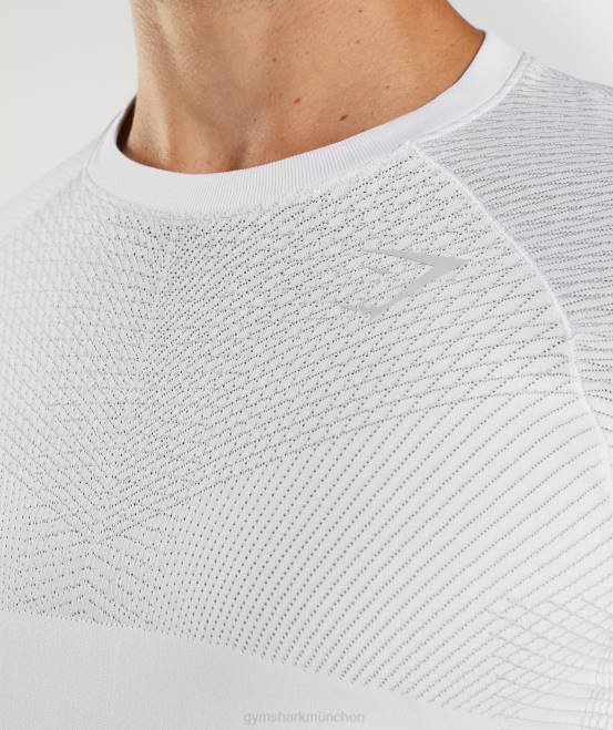 weiß/hellgrau Kleidung Gymshark Männer Apex nahtloses T-Shirt 04P8594