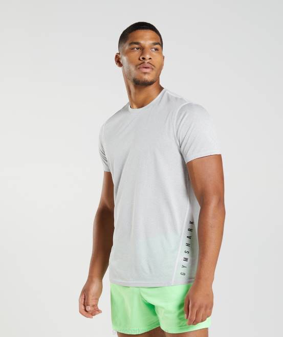 weiß/rauchgrau meliert Kleidung Gymshark Männer Sport-T-Shirt 04P8756