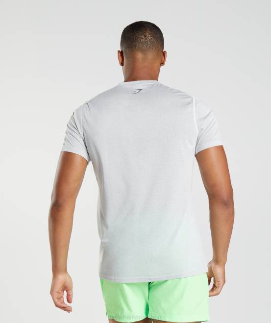 weiß/rauchgrau meliert Kleidung Gymshark Männer Sport-T-Shirt 04P8756