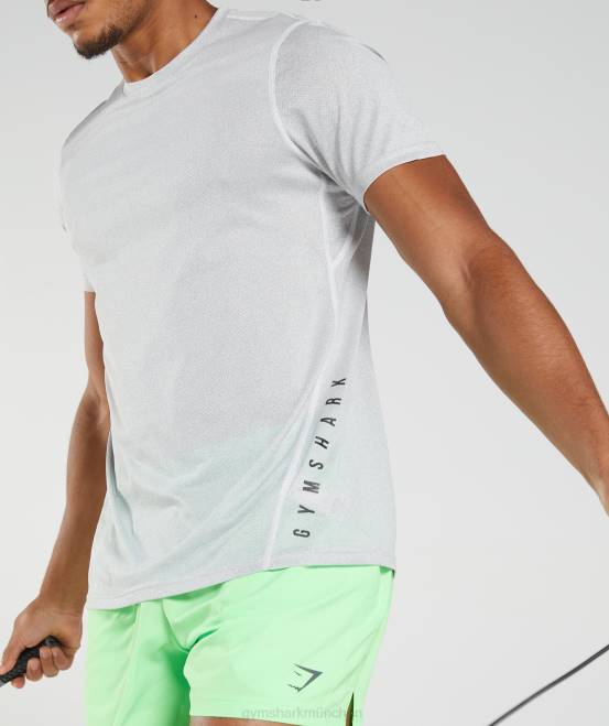 weiß/rauchgrau meliert Kleidung Gymshark Männer Sport-T-Shirt 04P8756