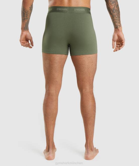 Kernoliv/Marine Kleidung Gymshark Männer Boxershorts 2er-Pack 04P81047
