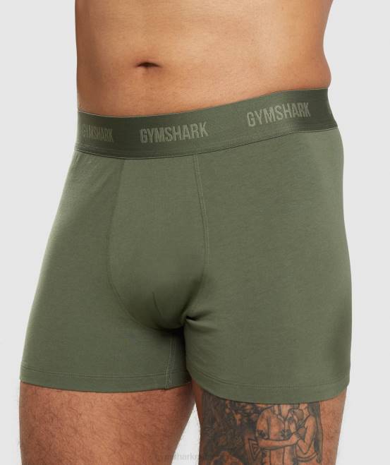 Kernoliv/Marine Kleidung Gymshark Männer Boxershorts 2er-Pack 04P81047