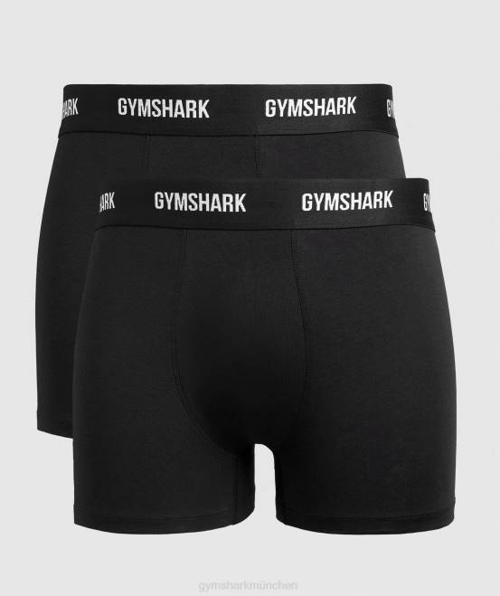 Schwarz Kleidung Gymshark Männer Boxershorts 2er-Pack 04P81052
