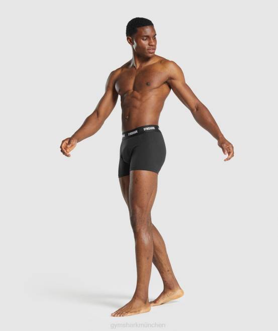 Schwarz Kleidung Gymshark Männer Boxershorts 2er-Pack 04P81052