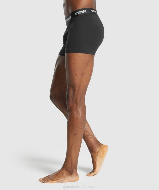 Schwarz Kleidung Gymshark Männer Boxershorts 2er-Pack 04P81052
