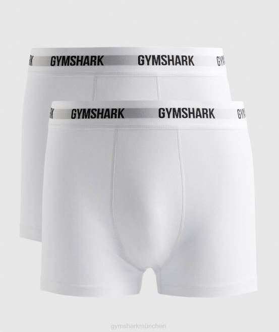 Weiß Kleidung Gymshark Männer Boxershorts 2er-Pack 04P81048