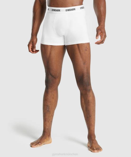 Weiß Kleidung Gymshark Männer Boxershorts 2er-Pack 04P81048