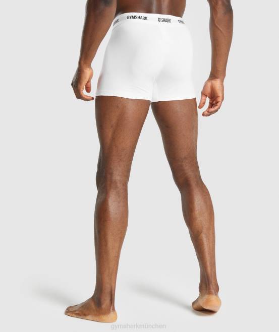 Weiß Kleidung Gymshark Männer Boxershorts 2er-Pack 04P81048