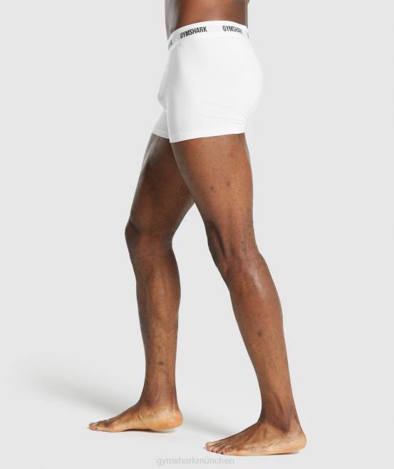Weiß Kleidung Gymshark Männer Boxershorts 2er-Pack 04P81048