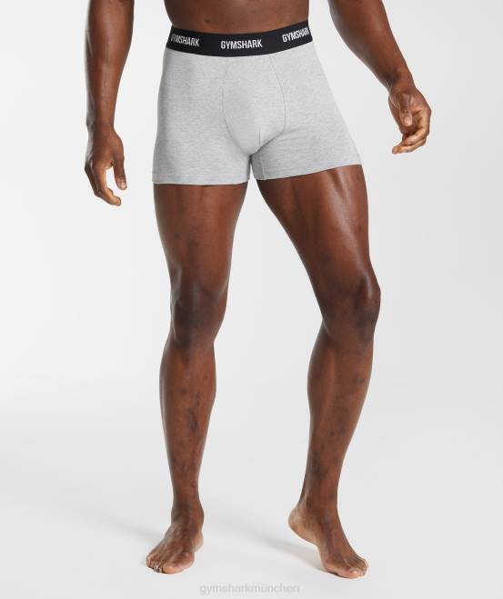 hellgrau meliert Kleidung Gymshark Männer Boxershorts im 2er-Pack 04P81051