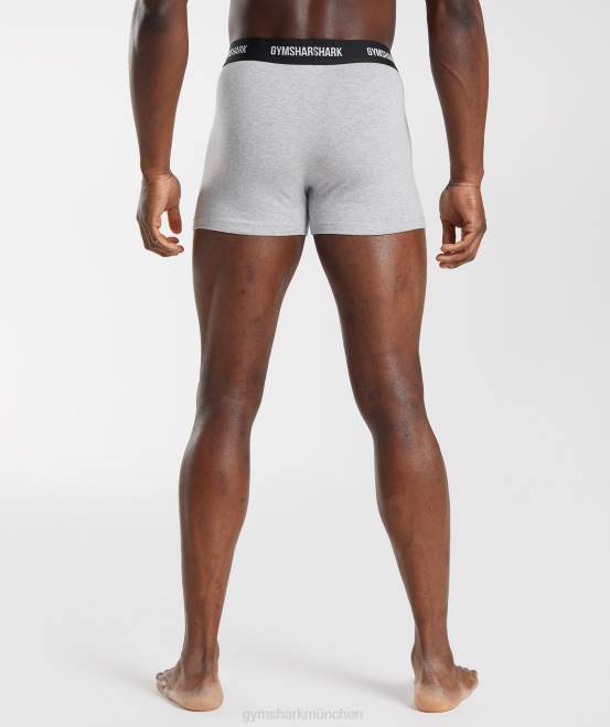 hellgrau meliert Kleidung Gymshark Männer Boxershorts im 2er-Pack 04P81051