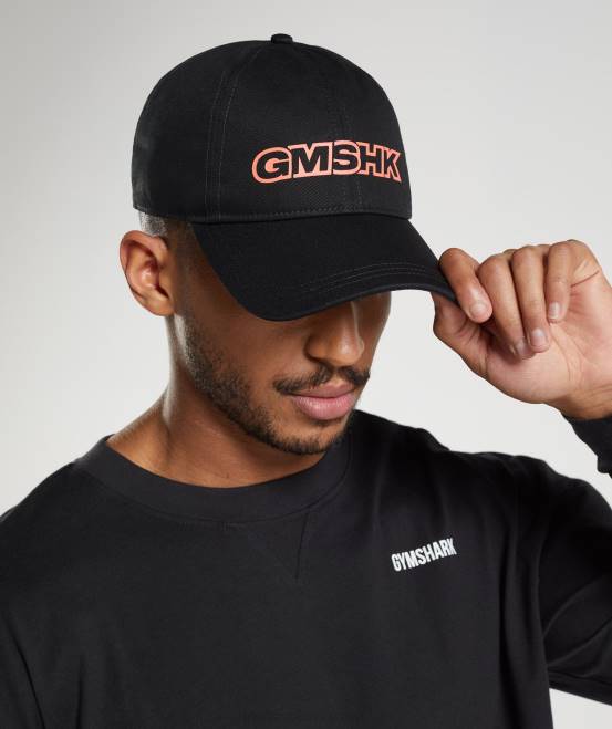 Schwarz/Sonnenwende-Orange Zubehör Gymshark unisex gmshk Baseballkappe 04P81126