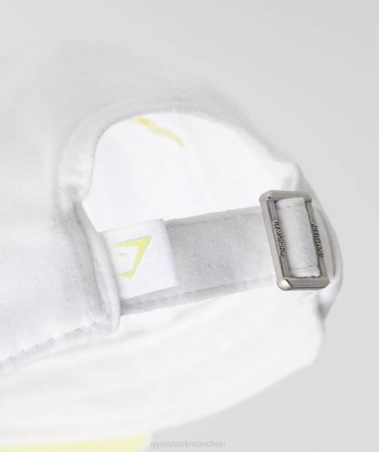 Weiß/Glühwürmchengrün Zubehör Gymshark unisex Handschriftliche Baseballkappe 04P81123