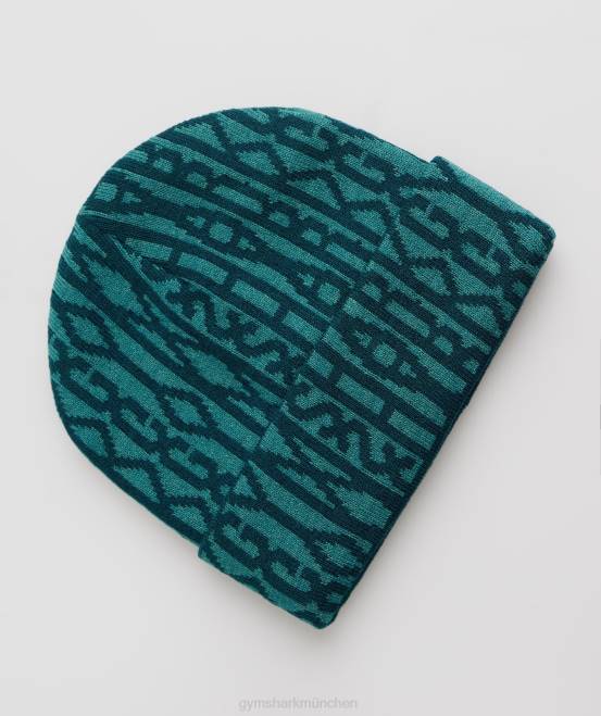 Winterblaugrün/Schieferblau Zubehör Gymshark unisex Wende-Jacquard-Mütze 04P81144