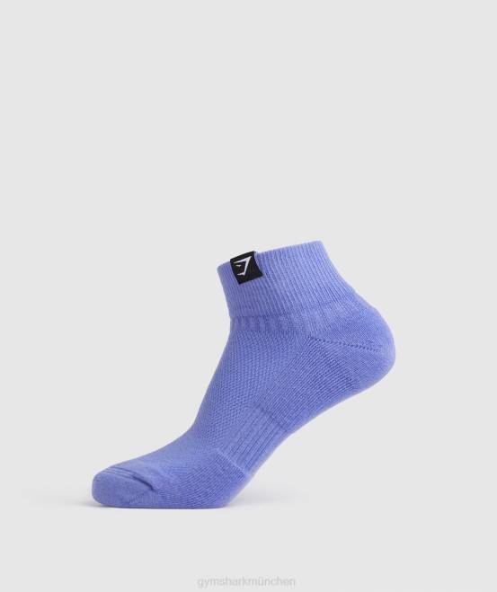 Fuchsia/Blau/Traubenblau Zubehör Gymshark unisex Viertelsocken mit gewebten Laschen, 3er-Pack 04P81107