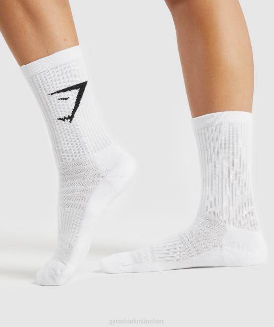Weiß Zubehör Gymshark unisex Crew-Socken 3er-Pack 04P81095