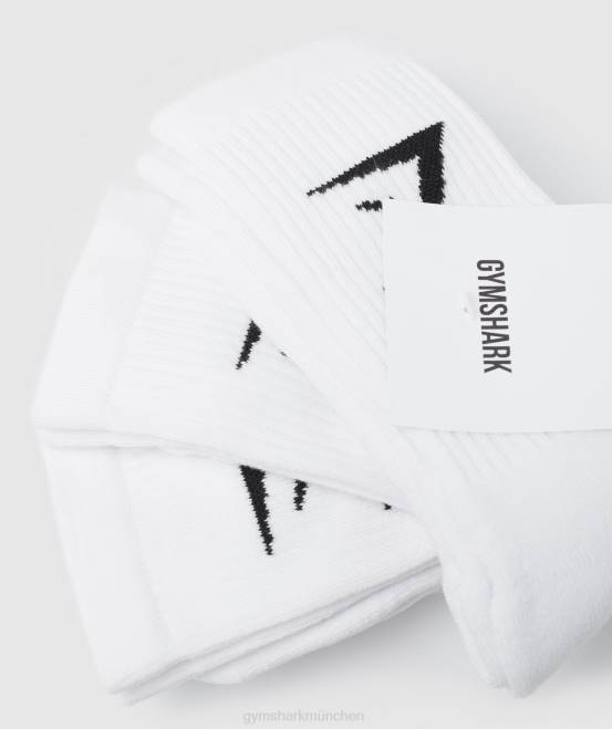 Weiß Zubehör Gymshark unisex Crew-Socken 3er-Pack 04P81095