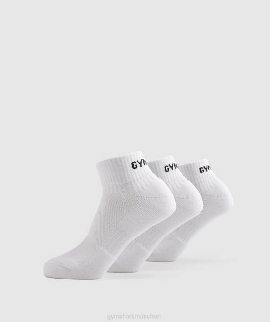 Weiß Zubehör Gymshark unisex GS-Jacquard-Viertelsocken, 3er-Pack 04P81104