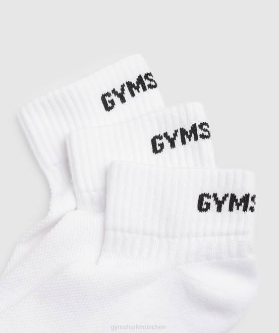 Weiß Zubehör Gymshark unisex GS-Jacquard-Viertelsocken, 3er-Pack 04P81104