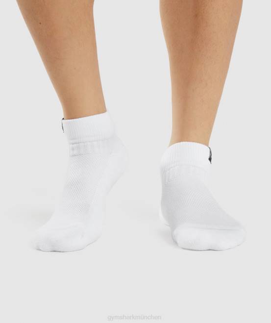 Weiß Zubehör Gymshark unisex Sneakersocken mit gewebten Laschen, 3er-Pack 04P81102