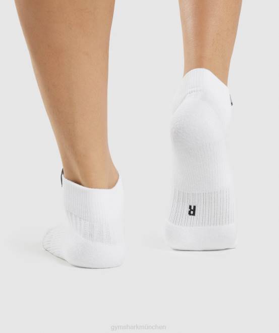 Weiß Zubehör Gymshark unisex Sneakersocken mit gewebten Laschen, 3er-Pack 04P81102