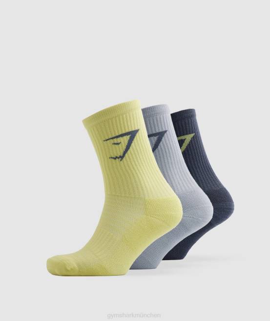 grün/grau/blau Zubehör Gymshark unisex Crew-Socken 3er-Pack 04P81099