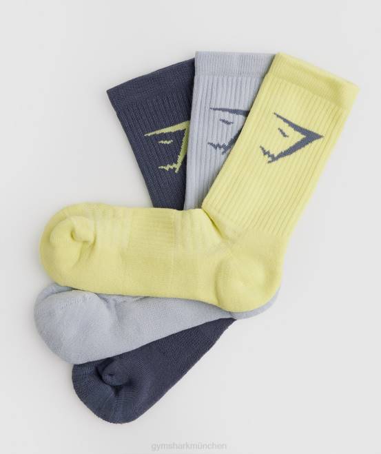 grün/grau/blau Zubehör Gymshark unisex Crew-Socken 3er-Pack 04P81099
