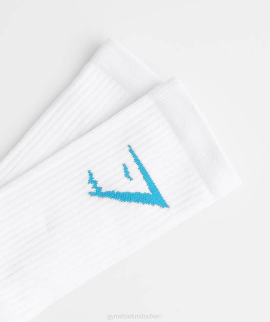 weiß Blau Zubehör Gymshark unisex Crew-Socke, 1 Stück 04P81085