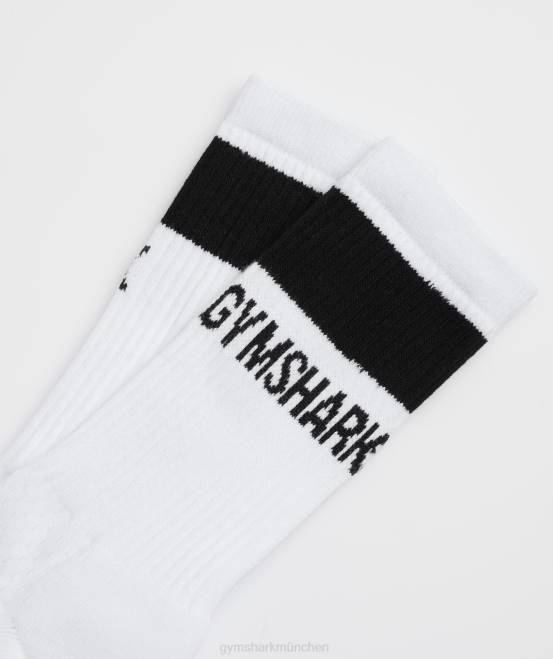 weiß schwarz Zubehör Gymshark unisex Premium-Crew-Socke, 1 Stück 04P81094